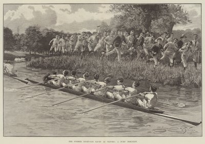 De Zomer Acht-Roeiwedstrijden in Oxford, een Bump Dreigt door William Barnes Wollen